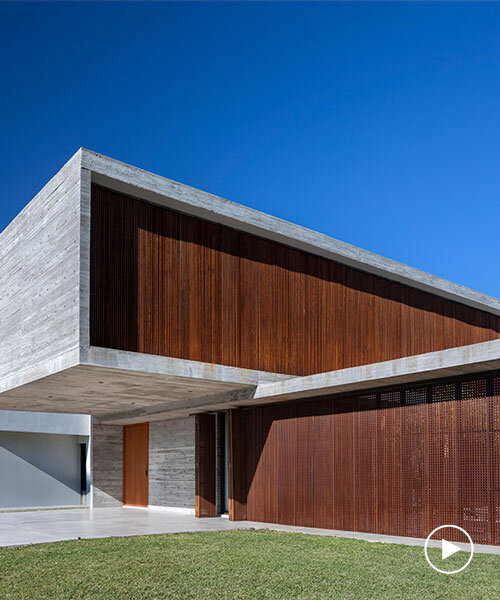 TIM arquitectos combines concrete and corten steel for casa guayubira in buenos aires