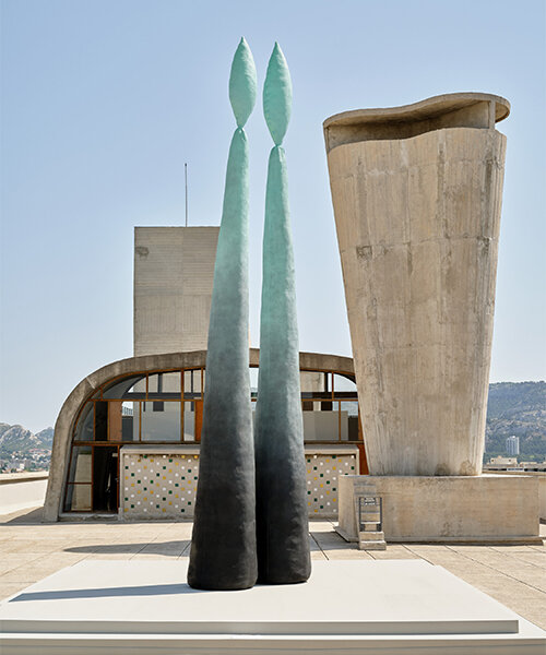 monumental candle sculptures by sterling ruby adorn MAMO at le corbusier's la cité radieuse
