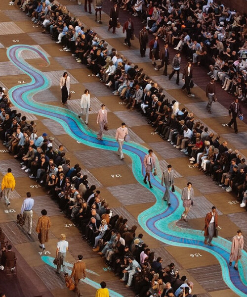 giant snakes and ladders board by bijoy jain backdrops louis vuitton's menswear show in paris
