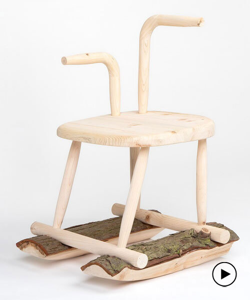 handcrafted from a fallen tree, sati rocking chair reflects on life, death and impermanence