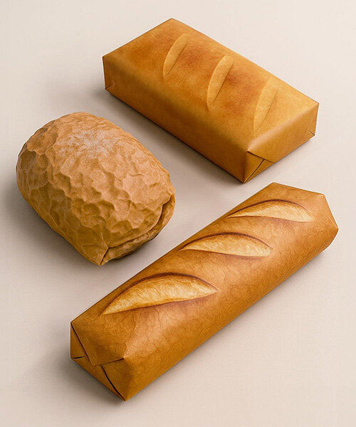wrapping paper by tsujio ippei makes gifts look like fresh buns straight from the oven